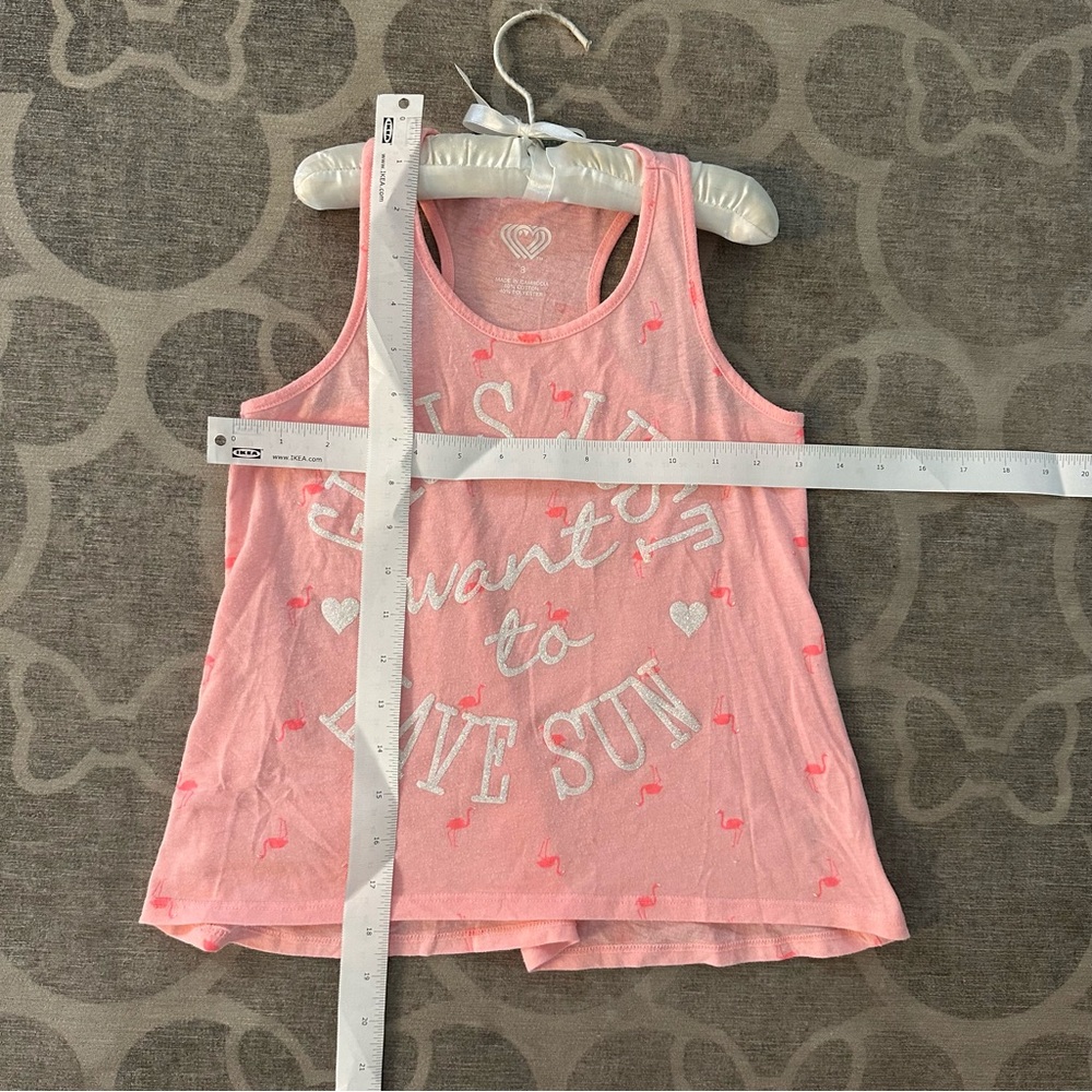 Pink sparkly Girls Tank Top “ girls just wanna have sun” - Picture 6 of 6